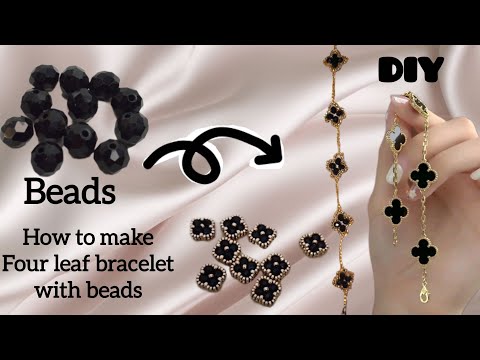 # diy ideas | # bracelet |#Four leaf bracelet with beads tutorial #viral trending beads bracelet#diy