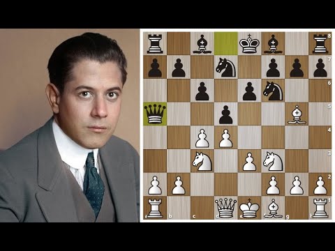 Х.Р.Капабланка-А.Алехин: Блестящая контратака в Кембридж-Спрингском варианте! Шахматы.