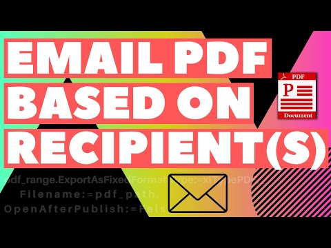 Excel VBA Macro: Email PDF Tailored for Specific Recipient(s) Based on Cell Value