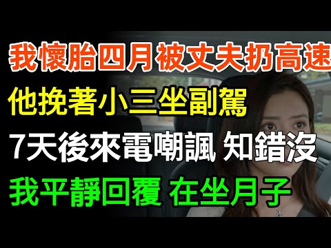我懷胎四月被丈夫拋棄高速，他挽著小三坐副駕，7天後他來電嘲諷：知錯沒？我平靜回覆：在坐月子。他如遭雷擊當場瘋了！#故事分享 #感情 #家庭
