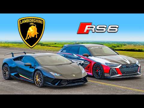 Audi RS6 po tuningu v Lambo Huracan Performante: WYŚCIG