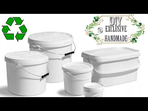 DIY 5 DIY PLASTIC BUCKET IDEAS. IDEAS crafts from jute and buckets. Jute craft ideas easy