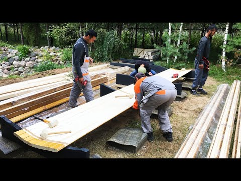 Процесс сборки 6-метровой Квадро бани Эксклюзив-СВ от Bochky. Показываю от А до Я