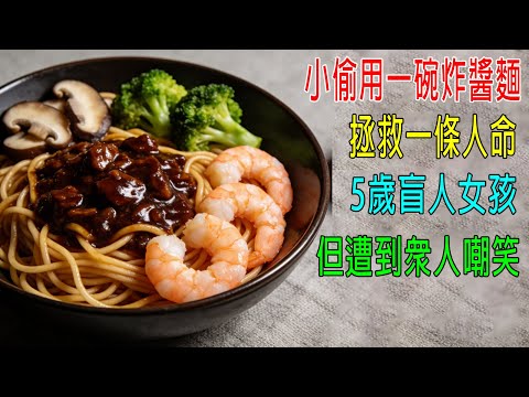 小偷用一碗炸醬麵，拯救一條人命，5歲盲人小女孩，但遭到衆人嘲笑！