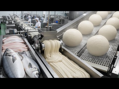 Inside a Modern Fish Ball Factory (ASMR): From Fresh Fish to Frozen Perfection