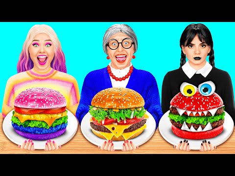 Wednesday vs Oma: Koch-Challenge | Einfache Geheime Hacks und Gadgets von Fun Challenge