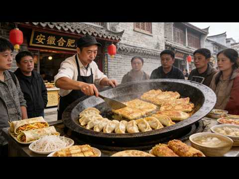 Chinese Street Food / Anhui: Eating at 20+ Legendary Shops! Potstickers, Steamed Meat, Burrito