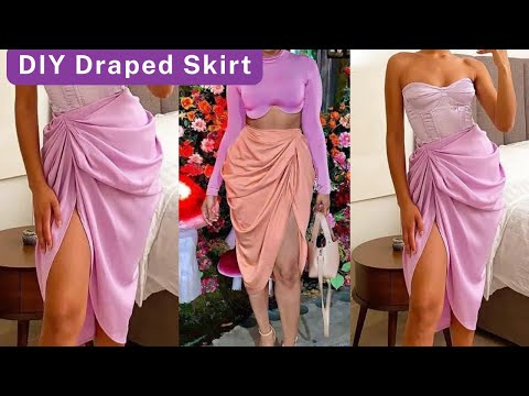How to Cut and Sew this Draped Skirt || Free Pattern
