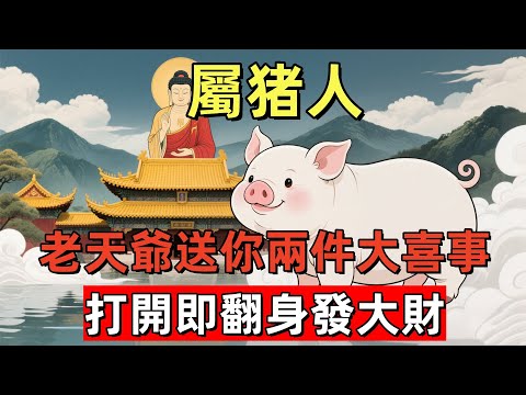 屬猪人：老天爺送你兩件大喜事，打開即翻身發大財！#生肖星象#屬相運勢#生肖#家運#手寫#生肖運勢的那些事#先知#風水變化#提升運勢