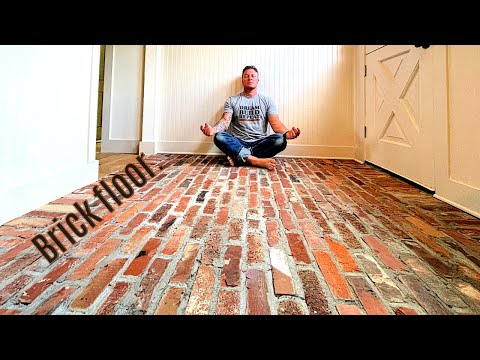 DIY reclaimed brick floor. Laundry room reno