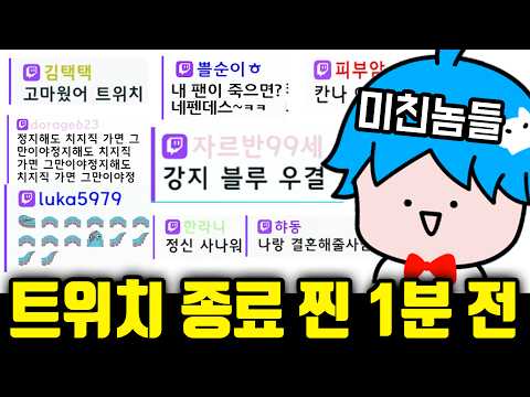 트위치 멸망의 섭종 1분 전.. 미쳐버린 채팅창 ㅋㅋㅋ 트위치야 안녕ㅠ!!!