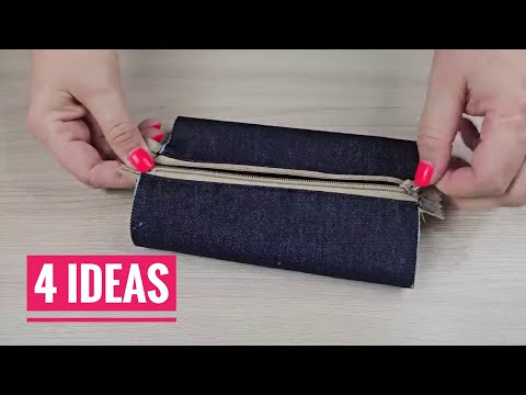 4 Идеи из старых джинсов 👖 Шьём красивые кошельки своими руками!