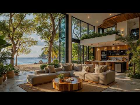 Morning Jazz For A Relaxed Spring Start | Refreshing A Day With Jazz Music & Healing Ocean Ambience