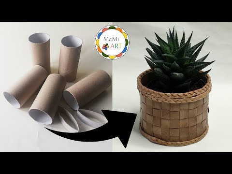 AMAZING HANDICRAFT ♻️ An interesting idea for a basket made of toilet paper rolls ♻️ ♻️ RECYCLING