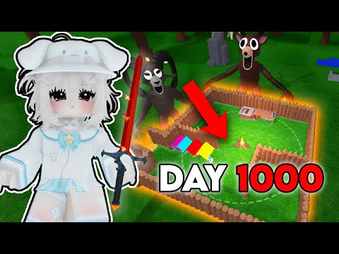 Can I SURVIVE 1,000 Days SOLO in 99 nights in the Forest? Lava Update Roblox