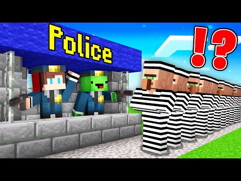 JJ and Mikey Survived 100 Days as POLICE in Minecraft Maizen