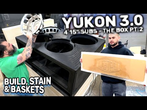 Building a solid box for 4 15" Subs 🔊 assembled & stained GMC Yukon 3.0 sound system install