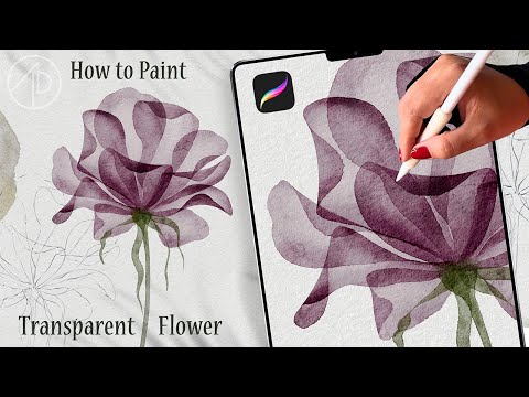 Here’s how to paint transparent layered flower 🌸 Procreate tips and tricks for beginners