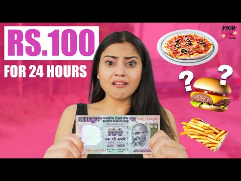 Living on Rs 100 for a day Ft. @inishutiwari  | Budget Checklist✅ | Pass👍 or Fail👎 | Nykaa