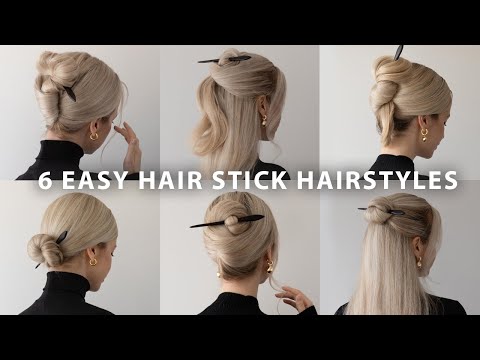 6 Easy Hair Stick Hairstyles ❤️ for Medium & Long Hair, Updos, Buns, & Half-Up Hairstyles