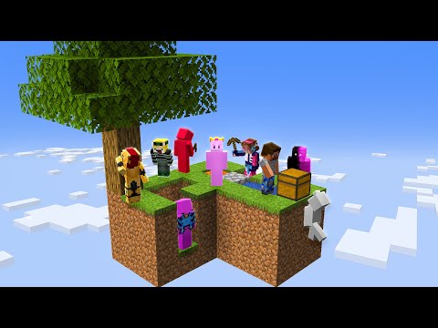 I Put 9 YouTubers on Minecraft Skyblock