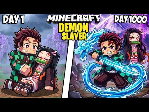 I Survived 1000 Days as a DEMON SLAYER in Minecraft