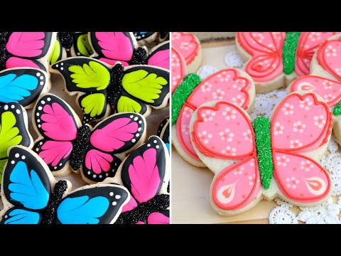 WET ON WET ROYAL ICING BUTTERFLY COOKIES |Compilation|