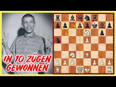 Bobby Fischer ZERSTÖRT Großmeister in 10 Zügen || Robert James Fischer vs. Samuel Reshevsky