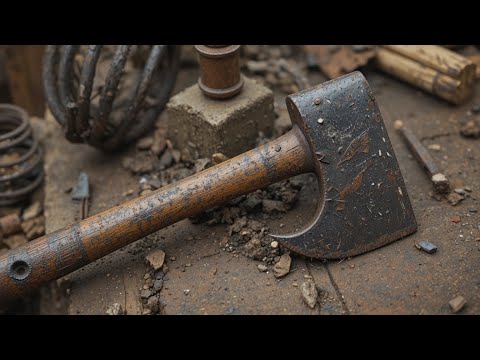 Most Incredible Old Blacksmith Forging Axe From Rusty Truck Leaf Spring 🔥