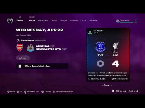 Newcastle career mode