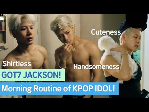 Shirtless Morning routine of GOT7 Jackson! #got7