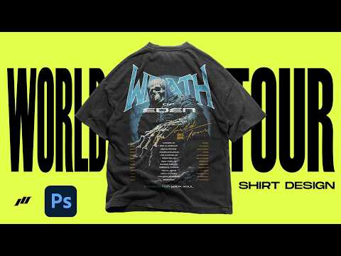 How To Create WORLD TOUR Shirt Designs (+FREE DOWNLOAD) | PHOTOSHOP TUTORIAL 2024