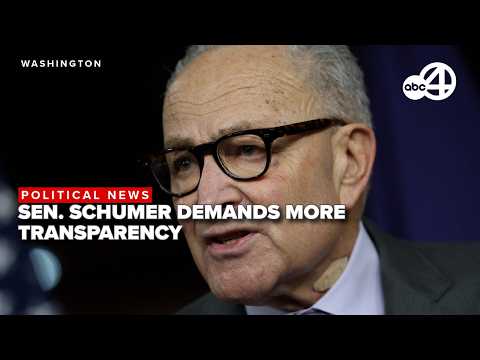 Sen. Chuck Schumer stands alongside Epstein victims, demanding more transparency