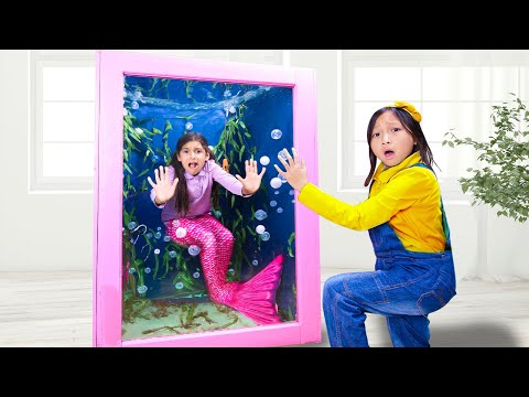 Charlotte & Eva Found Mermaid Ellie! Pirate Chase and Magical Escape!