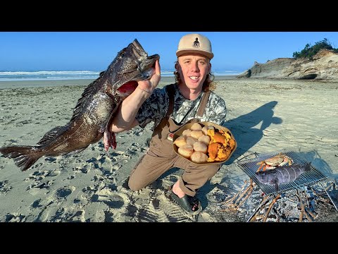 48 hours on the Oregon Coast Eating Only What We Catch (Scallop, Uni, Crab & Fish)