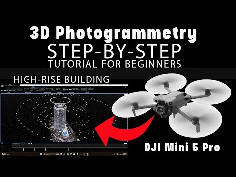 DJI Mini 5 Pro High-Rise Building 3D Model Photogrammetry Tutorial For Beginners Step by Step Guide.