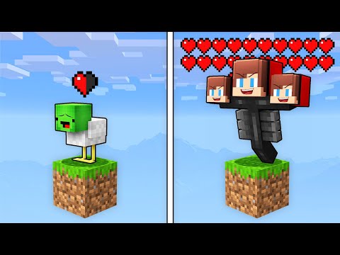 Mikey and JJ Play As MOBS On ONE BLOCK In Minecraft (Maizen)