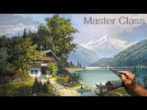 🔴"Heavenly place" Acrylic painting / Summer Landscape. Viktor Yushkevich.🔴