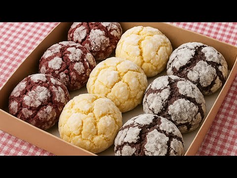 3-Colour Cookie Box 🎁🍪: Marble Crinkle Cookies