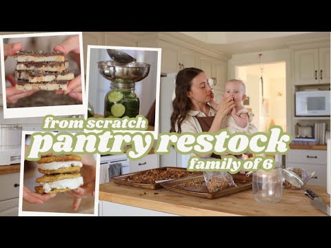 Restocking My Pantry From Scratch for my Family of 6! // ice cream, pickles, granola bars, & more