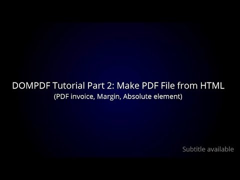 Make PDF File from HTML in PHP(PDF Invoice, Margin, Absolute element) | DOMPDF Tutorial Part 2