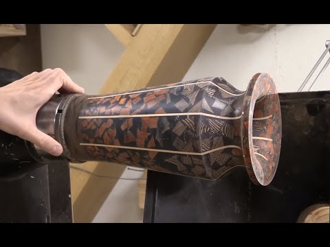 Woodturning - Mosaic Resin Vase - My first epoxy vase project