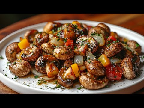 Mushrooms with garlic – tastier than meat!  The best pan-fried