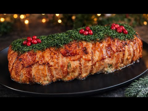 Dieses Rezept wird alle überraschen!🎄 Ein festlicher Rollbraten mit Kartoffeln, Hähnchen und Speck!
