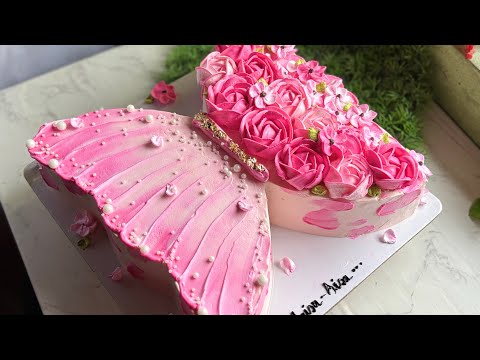 Elegant Butterfly Cake Design | Pink Floral Butterfly Cake Decoration Tutorial |