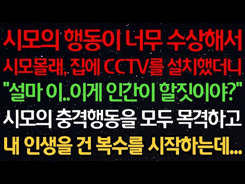 실화사연-시모의 행동이 너무 수상해서 시모몰래, 집에 CCTV를 설치했더니 "설마 이..이게 인간이 할짓이야?" 시모의 충격행동을 모두 목격하고 내 인생을 건 복수를 시작하는데..