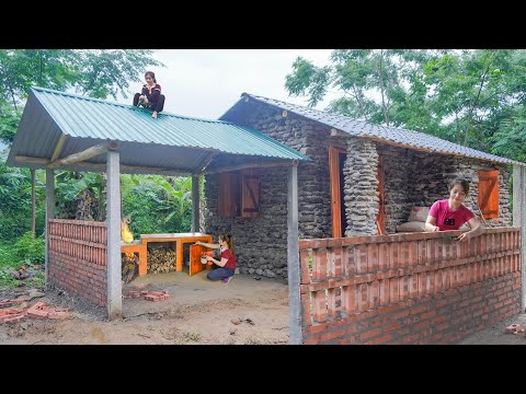 TIMELAPSE --120 Days Alone Girl Build Stone House And Kitchen / from Start To Finish