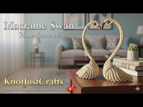 Elegant 3D Macrame Swan Heart Duo | Home decor ideas 