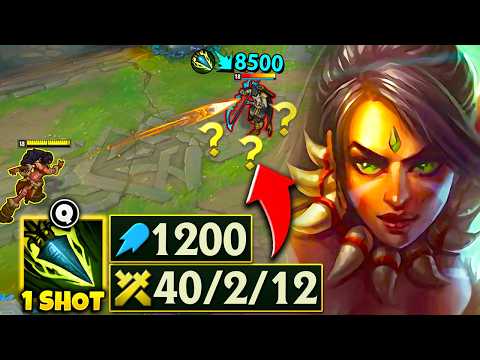 WHEN 1200 AP NIDALEE DROPS 40 KILLS! (150K DAMAGE, ONE SHOT SPEARS)