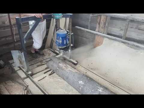 Шинная пилорама в действии